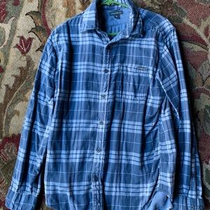 Eddie Bauer Blue Plaid Flannel Shirt